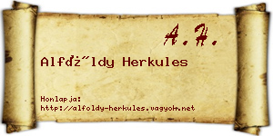 Alföldy Herkules névjegykártya